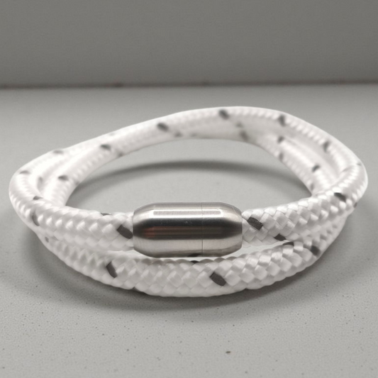 Segeltau-Armband "REFLECTIVE DOUBLE" in Weiss | 6mm