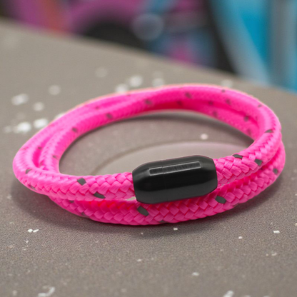 Segeltau-Armband "REFLECTIVE DOUBLE" in Neon-Rosa | 6mm