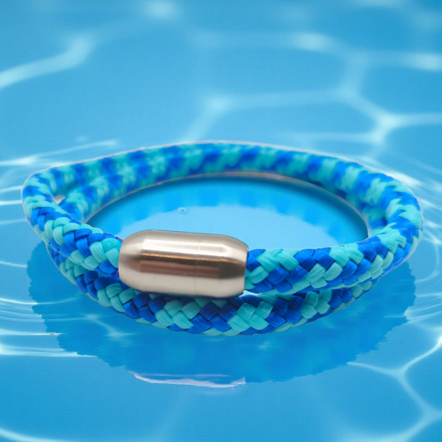 Segeltau-Armband "Blue Water" als Double | 6mm