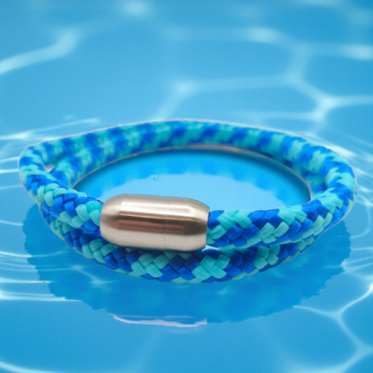 Segeltau-Armband "Blue Water" als Double | 6mm