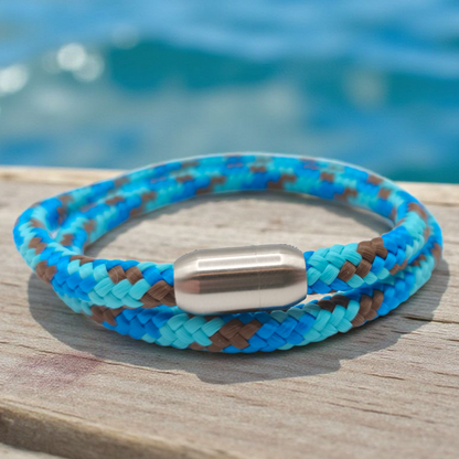 Segeltau-Armband "Deep Water" als Double | 8mm