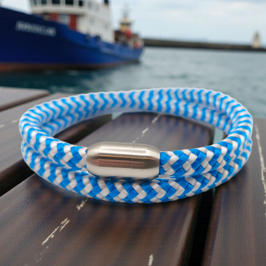 Segeltau-Armband "North Sea" als Double | 8mm