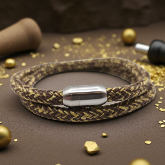 Segeltau-Armband "Golden Rust" als Double | 8mm