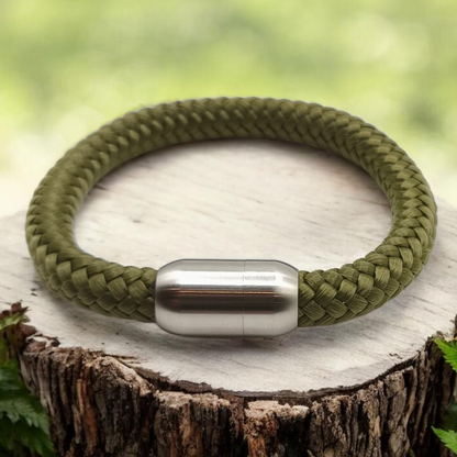 Segeltau-Armband "UNI" in Oliv-Grün | 8mm