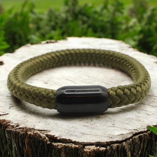 Segeltau-Armband "UNI" in Oliv-Grün | 8mm