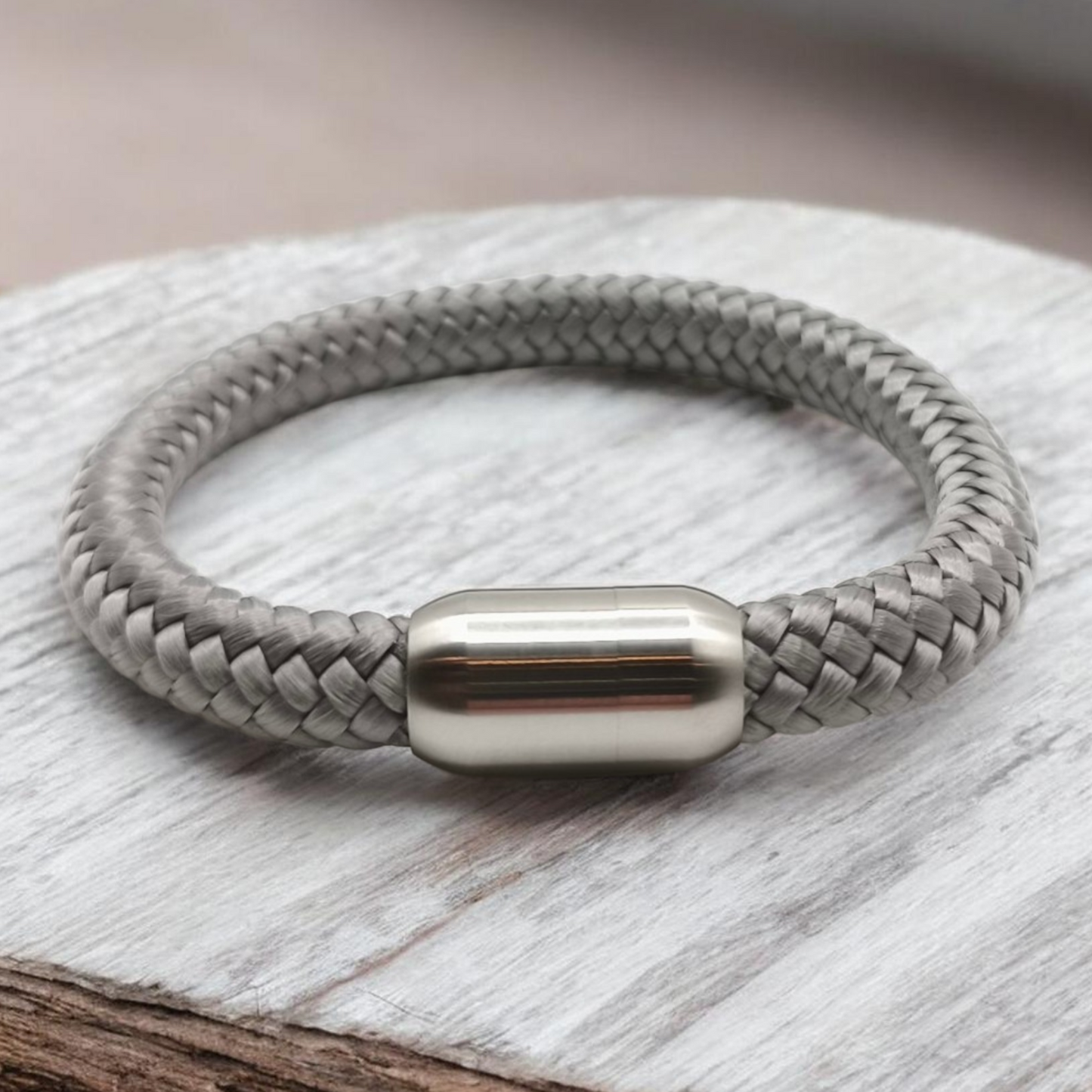 Segeltau-Armband "UNI" in Shiny-Silber | 8mm