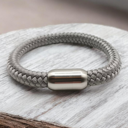 Segeltau-Armband "UNI" in Shiny-Silber | 8mm