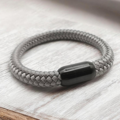 Segeltau-Armband "UNI" in Shiny-Silber | 8mm