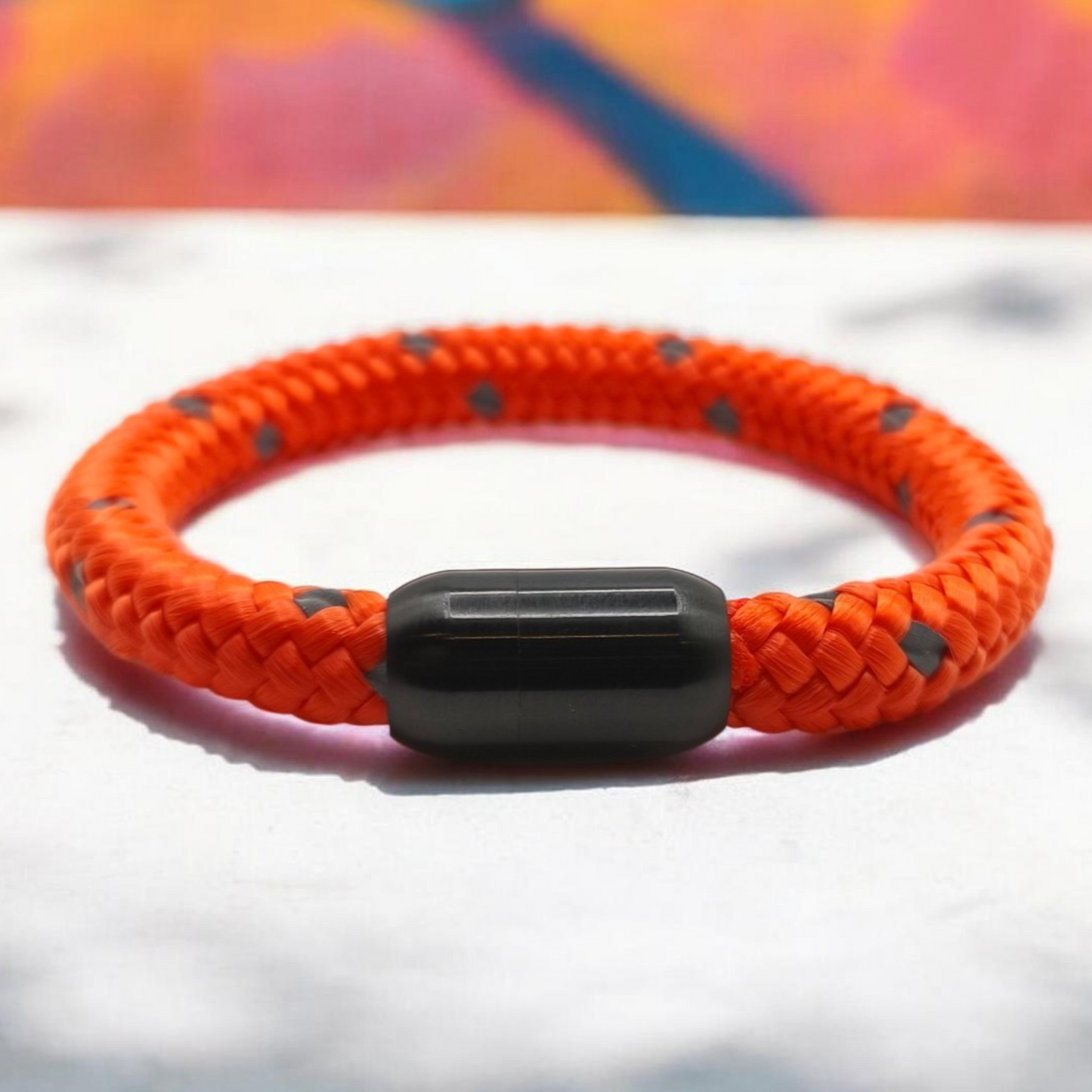 Segeltau-Armband "REFLECTIVE" in Neon-Orange | 8mm