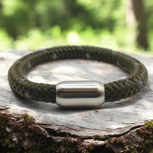 Segeltau-Armband "REFLECTIVE" in Army-Grün | 8mm