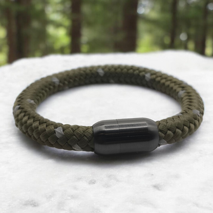 Segeltau-Armband "REFLECTIVE" in Army-Grün | 8mm
