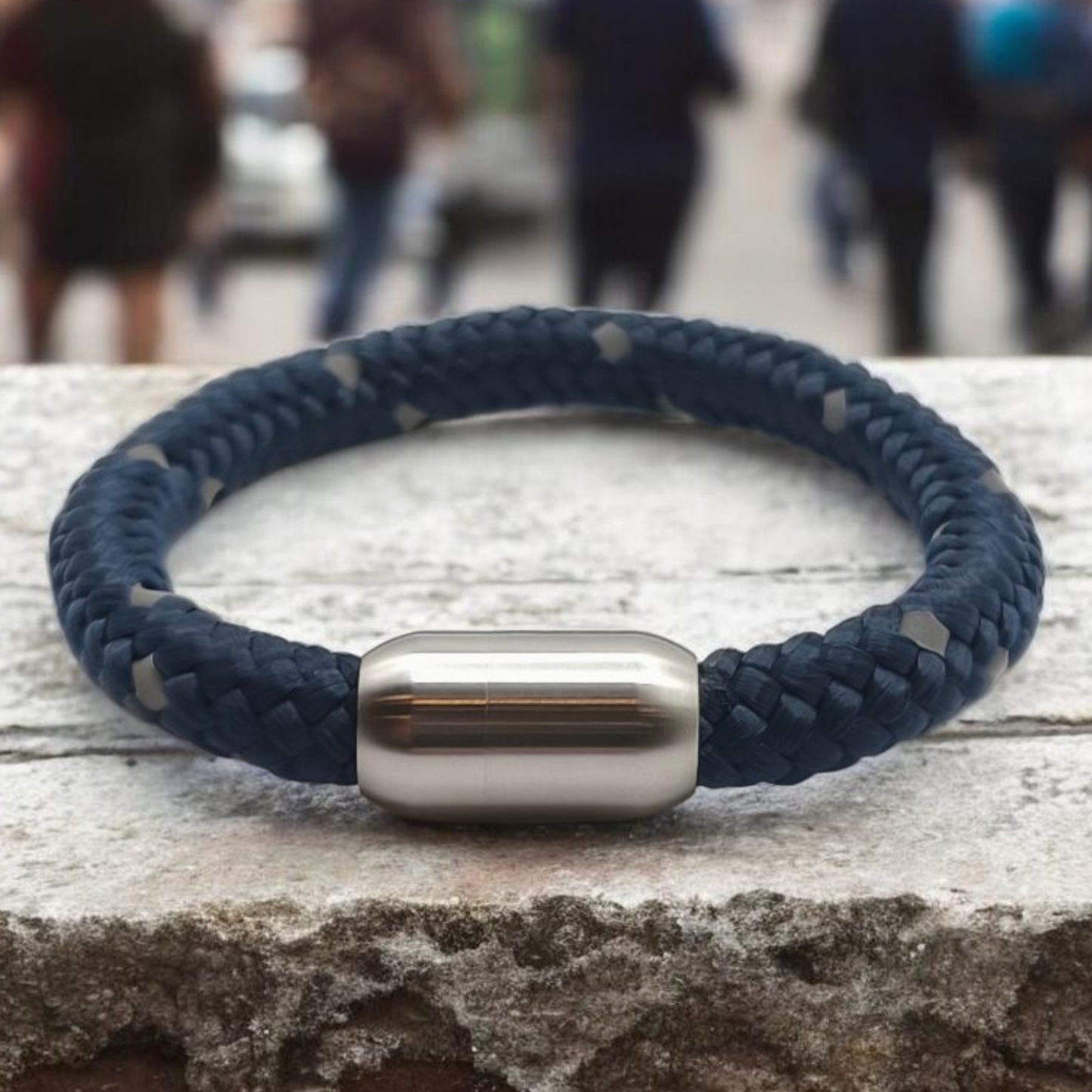 Segeltau-Armband "REFLECTIVE" in Deep-Sea-Blau| 8mm