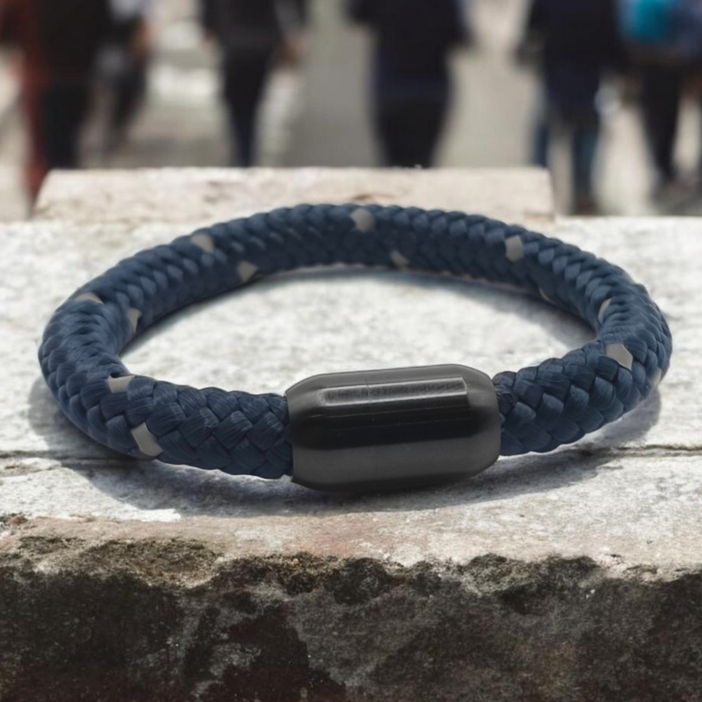 Segeltau-Armband "REFLECTIVE" in Deep-Sea-Blau| 8mm