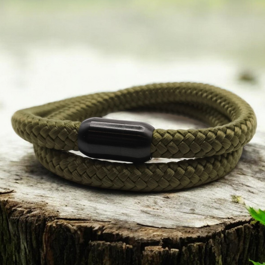 Segeltau-Armband "UNI DOUBLE" in Oliv-Grün | 8mm