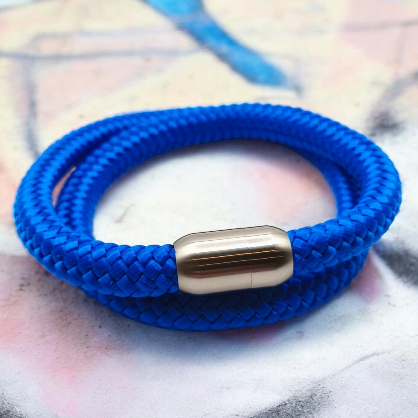Segeltau-Armband "UNI DOUBLE" in Electric-Blau | 8mm