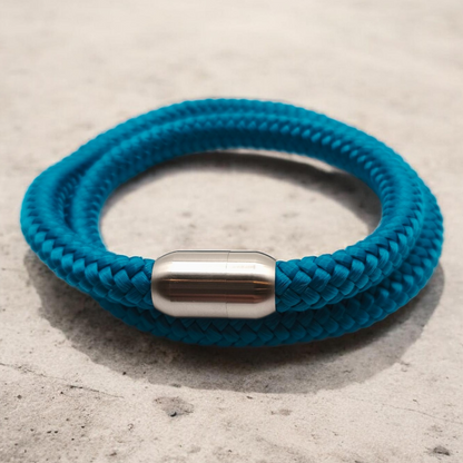 Segeltau-Armband "UNI DOUBLE" in Aqua | 8mm