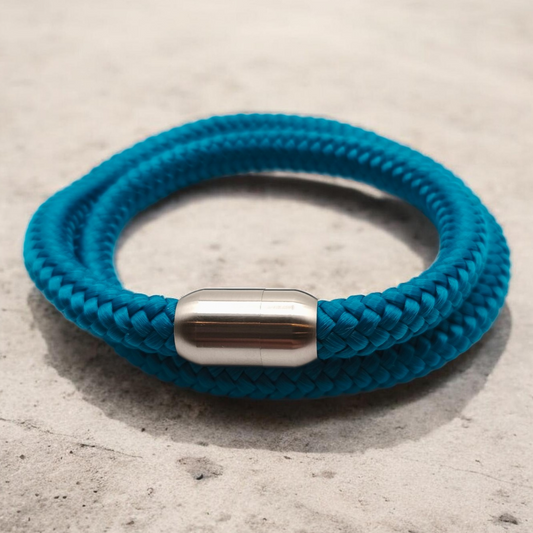 Segeltau-Armband "UNI DOUBLE" in Aqua | 8mm