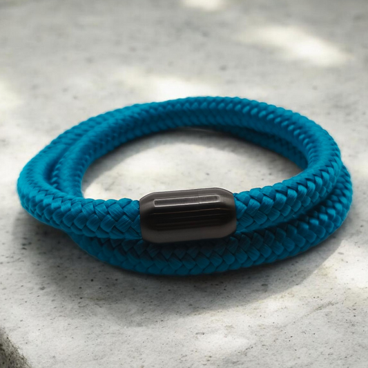 Segeltau-Armband "UNI DOUBLE" in Aqua | 8mm
