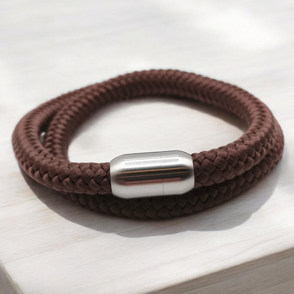 Segeltau-Armband "UNI DOUBLE" in Braun | 8mm