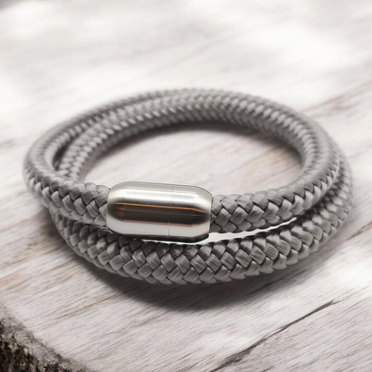 Segeltau-Armband "UNI DOUBLE" in Shiny-Silber | 8mm