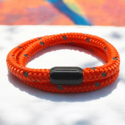 Segeltau-Armband "REFLECTIVE DOUBLE" in Neon-Orange | 8mm