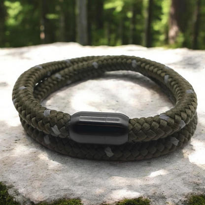 Segeltau-Armband "REFLECTIVE DOUBLE" in Army-Grün | 8mm