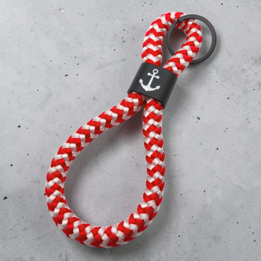 Double-Loop Schlüsselanhänger "Trawler" mit Motiv | 10mm Segeltau | 16cm Länge