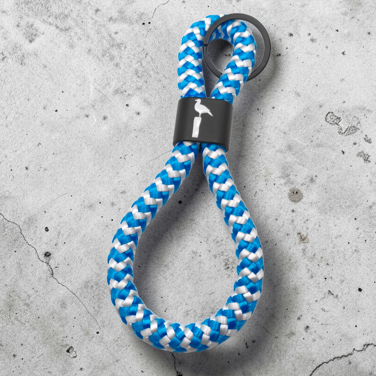 Double-Loop Schlüsselanhänger "North Sea" mit Motiv | 10mm Segeltau | 16cm Länge