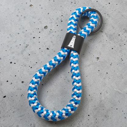 Double-Loop Schlüsselanhänger "North Sea" mit Motiv | 10mm Segeltau | 16cm Länge