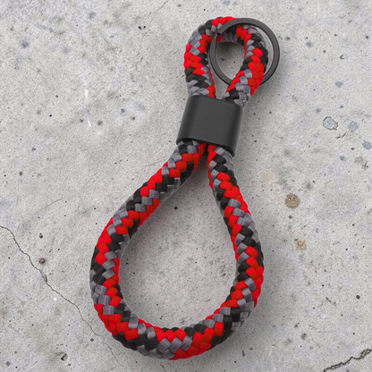 Double-Loop Schlüsselanhänger "Fireman" | 10mm Segeltau | 16cm Länge