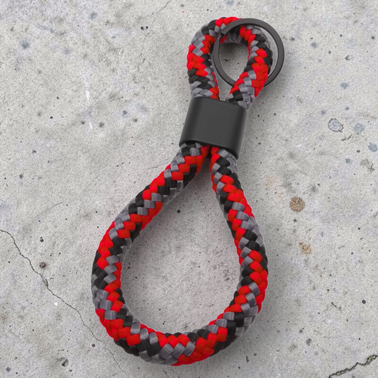Double-Loop Schlüsselanhänger "Fireman" | 10mm Segeltau | 16cm Länge
