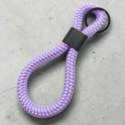 Double-Loop Schlüsselanhänger "UNI" in Bright-Lila | 10mm Segeltau | 16cm Länge