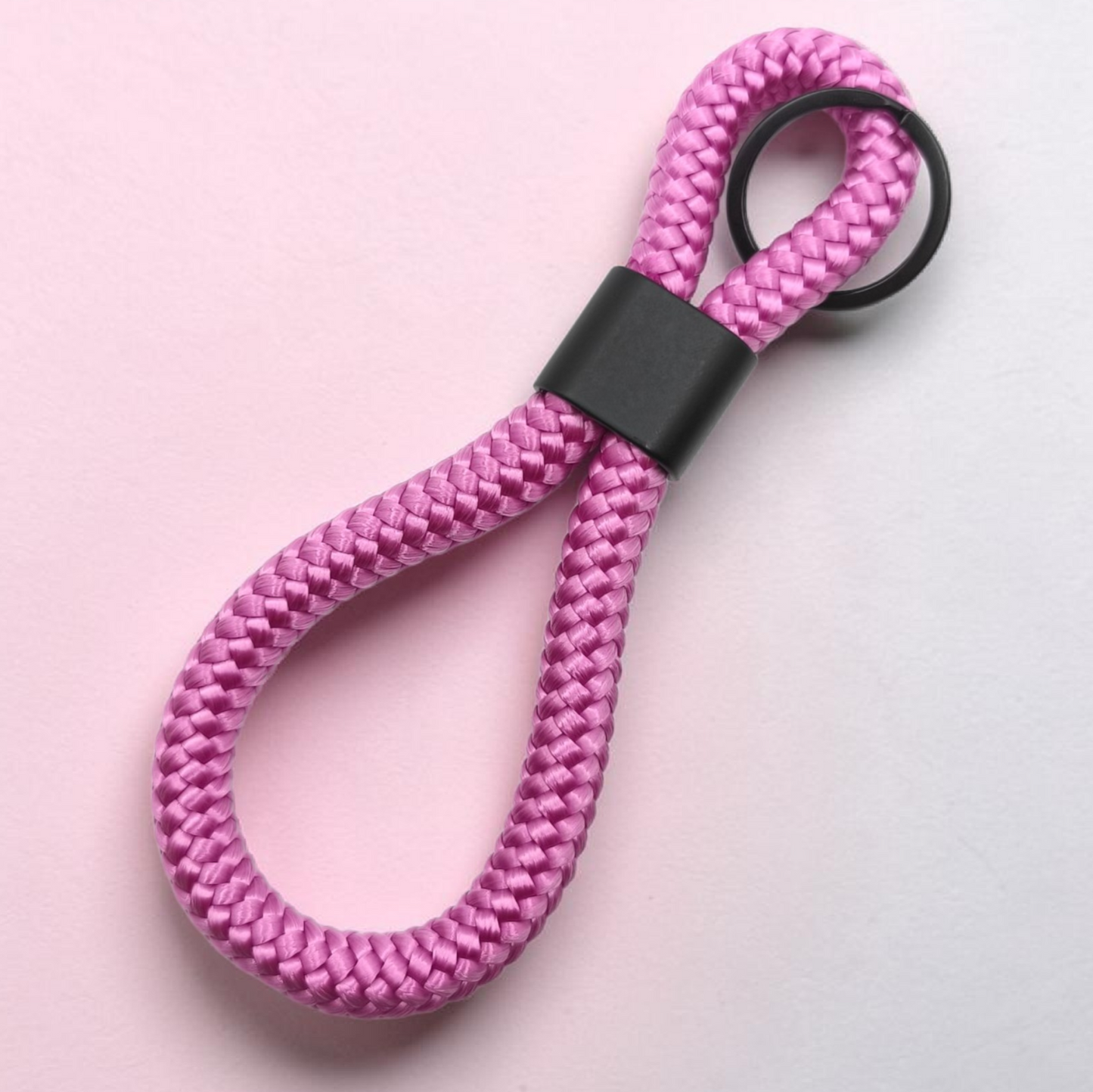 Double-Loop Schlüsselanhänger "UNI" in Granny-Rosa | 10mm Segeltau | 16cm Länge