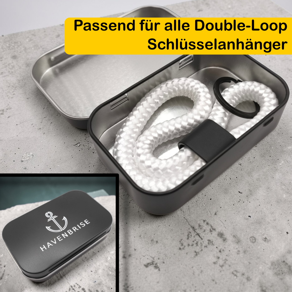 Metalldose für Double-Loop Schlüsselanhänger