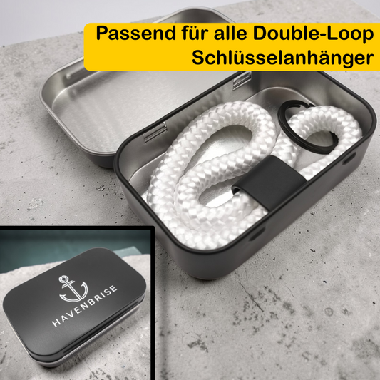 Metalldose für Double-Loop Schlüsselanhänger