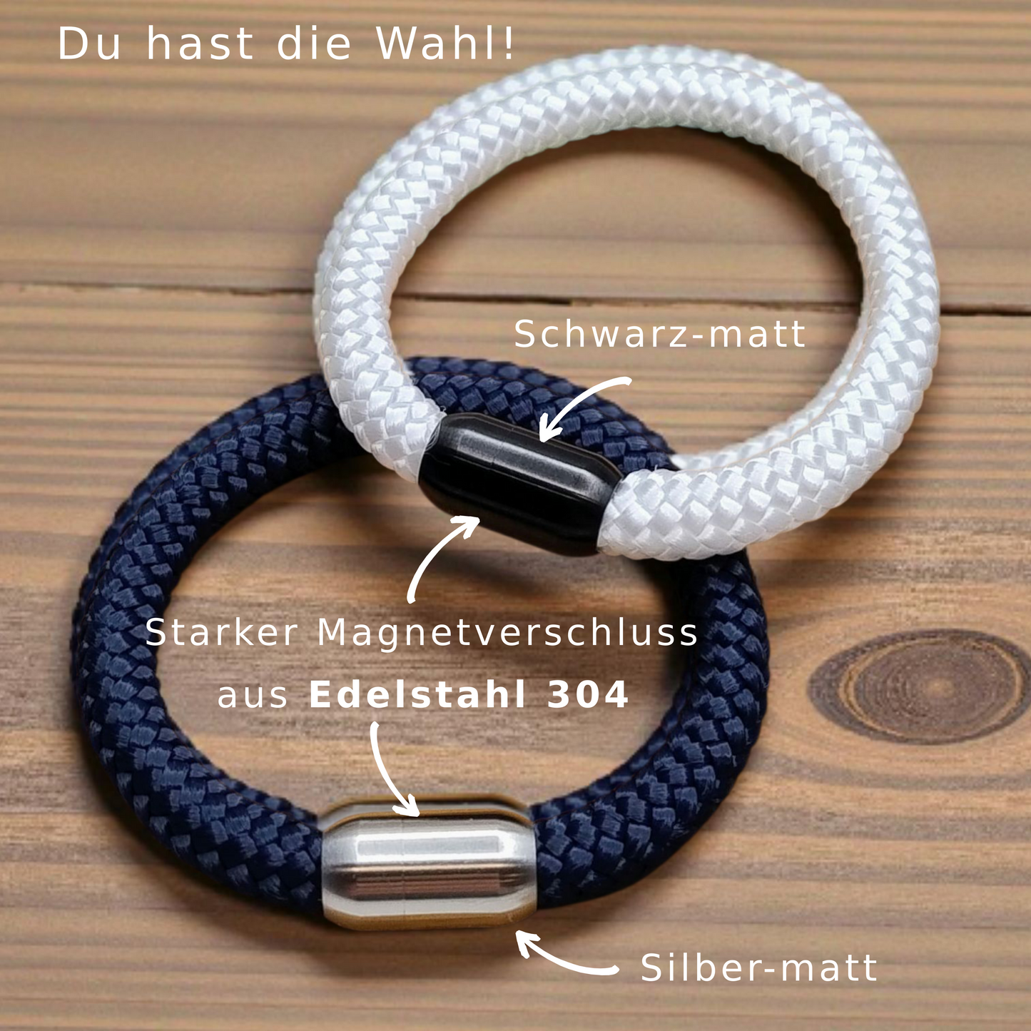 Segeltau-Armband "Amazonas" als Double | 8mm
